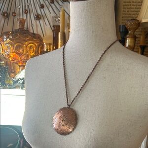 Vintage Aztec Bird Copper Pendant Necklace